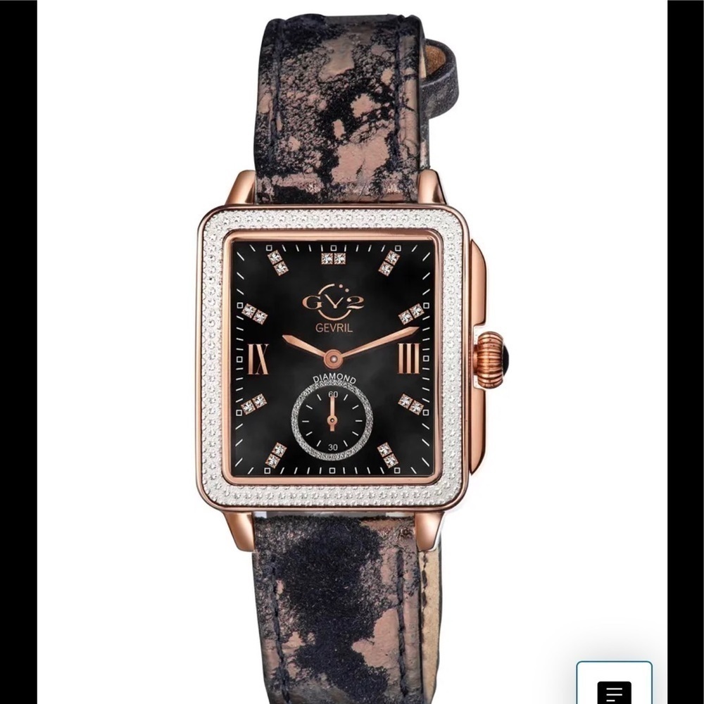 Gv2 Bari Diamond Leather Strap watch, 37mm. NWT